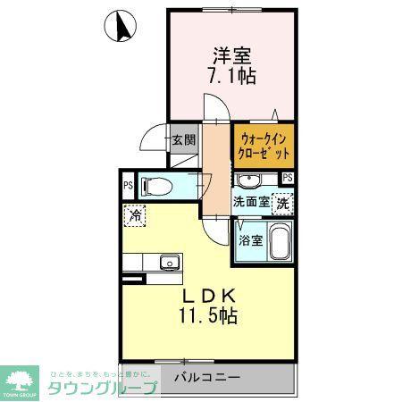 パルコートII(1LDK/1階)の間取り写真