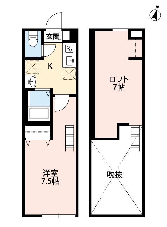 OIKOS蕨(1K/1階)の間取り写真