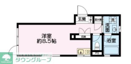 サン・アパートメント(ワンルーム/2階)の間取り写真