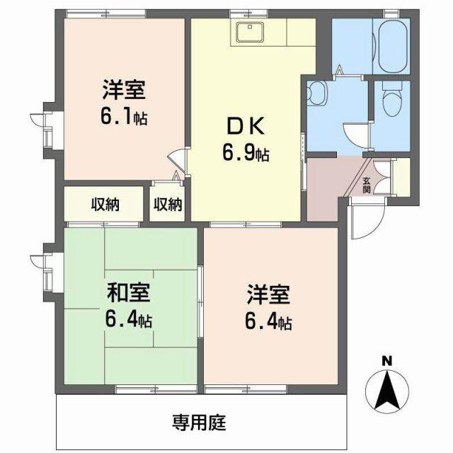 ハローヴィレッジ(3DK/2階)の間取り写真