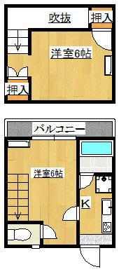 セントヒルズ津田沼(2K/2階)の間取り写真
