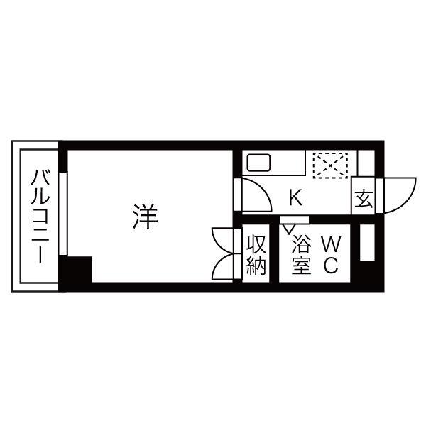 GM尾頭橋(1K/3階)の間取り写真