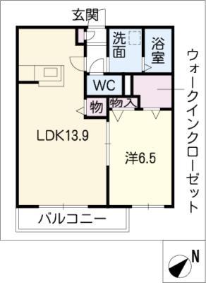 アクシス(1LDK/1階)の間取り写真