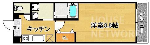YSM21(1K/3階)の間取り写真