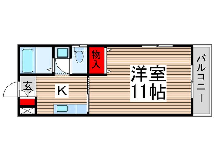 コーポ泉(1K/3階)の間取り写真