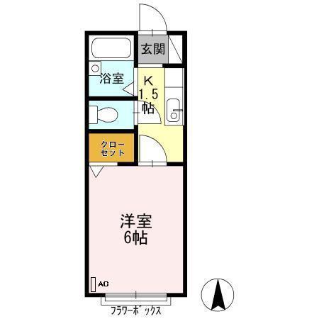 CONSTRUCT(1K/2階)の間取り写真