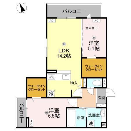 BORD DU LAC SOERI ボーデュラックソエリ(2LDK/3階)の間取り写真