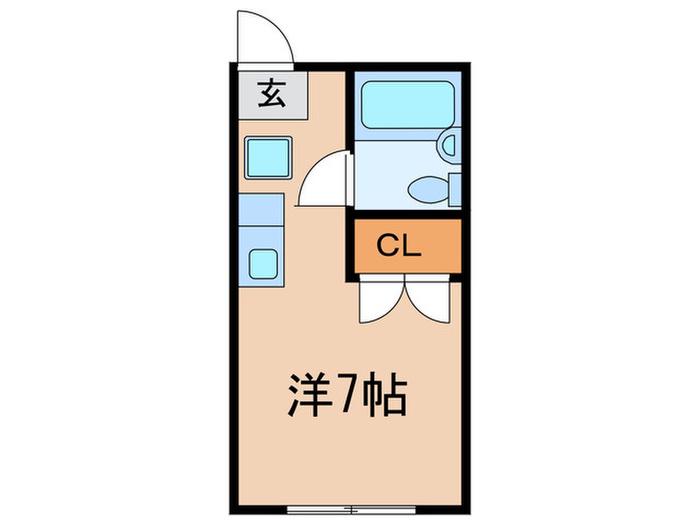 ルックハイツ(ワンルーム/1階)の間取り写真