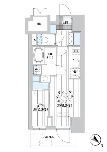 オーパスホームズ南行徳(1LDK/7階)の間取り写真