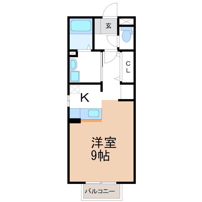 ソフィアヒル(1K/2階)の間取り写真