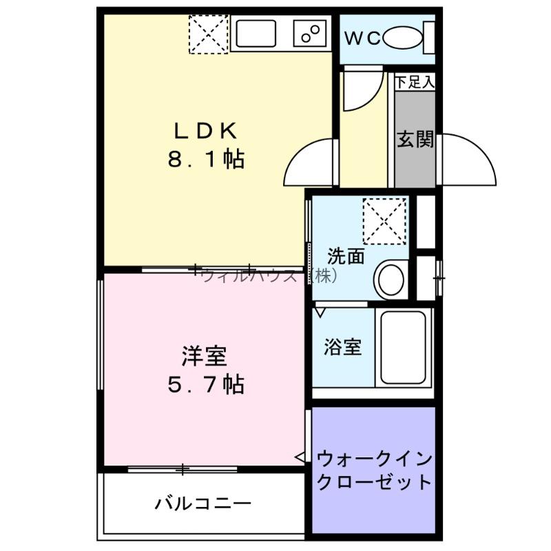 フジパレス新金岡3番館(1LDK/1階)の間取り写真