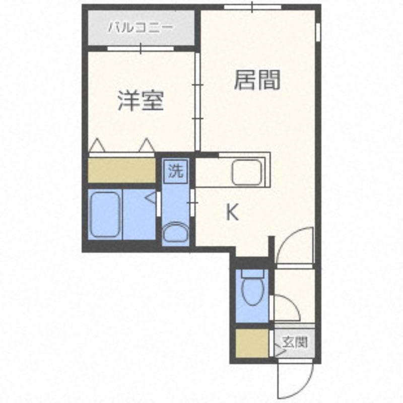 シマン美園(1LDK/3階)の間取り写真