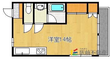 フローラ博多南I(ワンルーム/2階)の間取り写真