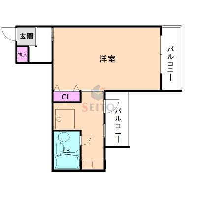 セジュール服部(1K/1階)の間取り写真