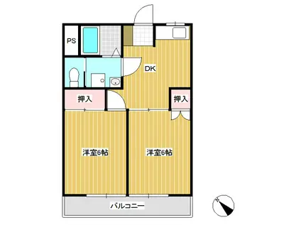 新栄ビル(2DK/3階)の間取り写真