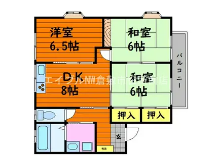 パークハイム(3DK/2階)の間取り写真