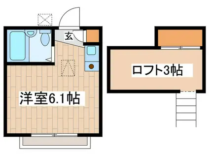 ハ-トピア矢野口(ワンルーム/1階)の間取り写真