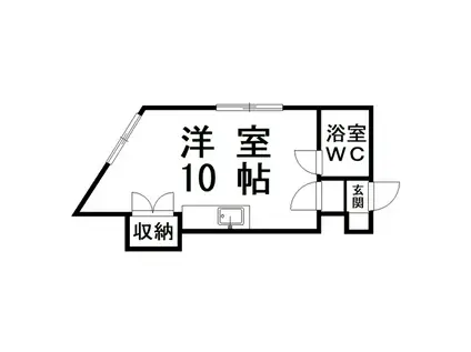 コーポ幸A棟(ワンルーム/2階)の間取り写真