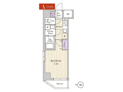 トワイズコート吾妻橋(1K/5階)の間取り写真