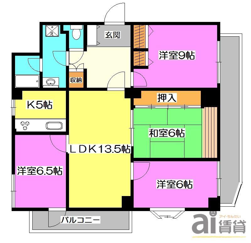 日新けやき台マンション(4LDK/3階)の間取り写真