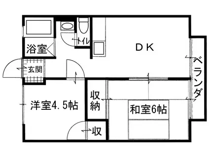 鹿隈リゾートタウン5号地(2DK/2階)の間取り写真