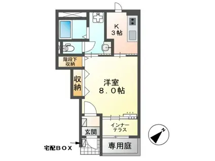川越町大字北福崎アパート(1K/1階)の間取り写真