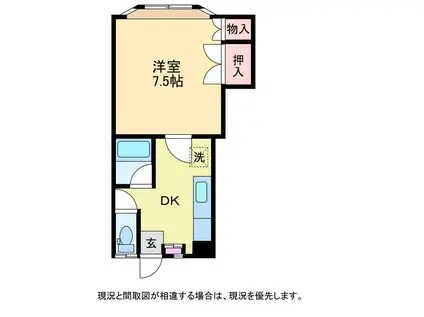 ロイヤルハウス(1DK/2階)の間取り写真