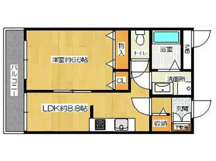 KENTOS東雲II(1LDK/2階)の間取り写真