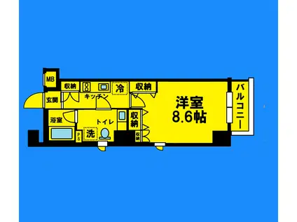 リヴシティ錦糸町参番館(1K/7階)の間取り写真