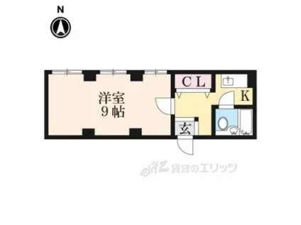 上賀茂松柏(1K/1階)の間取り写真