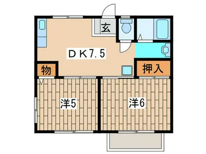 和光ハイツ(2DK/1階)の間取り写真