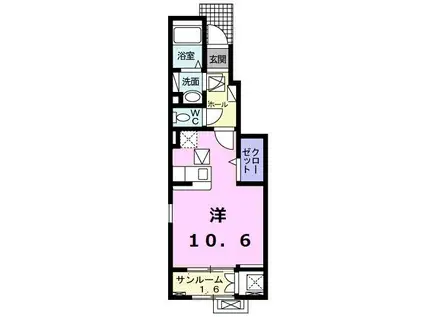 インノバール・メゾン(ワンルーム/1階)の間取り写真