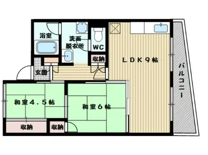 ダフゴ第2マンション(2LDK/4階)の間取り写真
