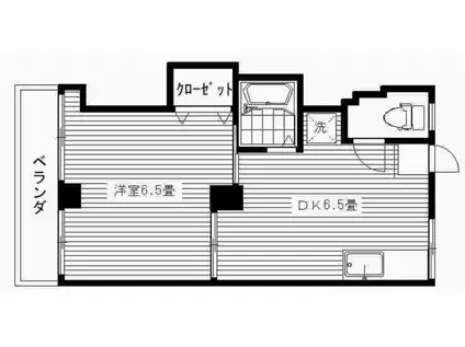 伸和マンション(1DK/4階)の間取り写真