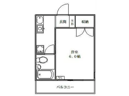 アーバンスクエア皿沼(1K/2階)の間取り写真