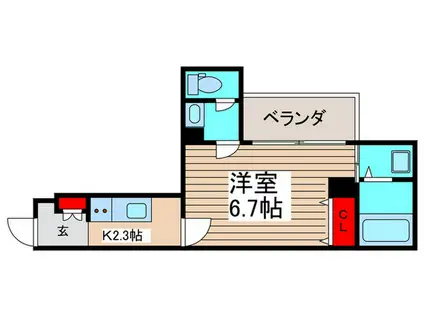 パルテノンF(1K/3階)の間取り写真