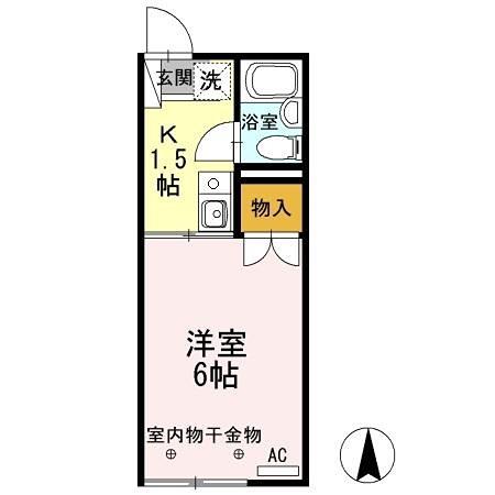 ハイツ井上A(1K/1階)の間取り写真