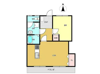 江崎コーポ(1LDK/2階)の間取り写真