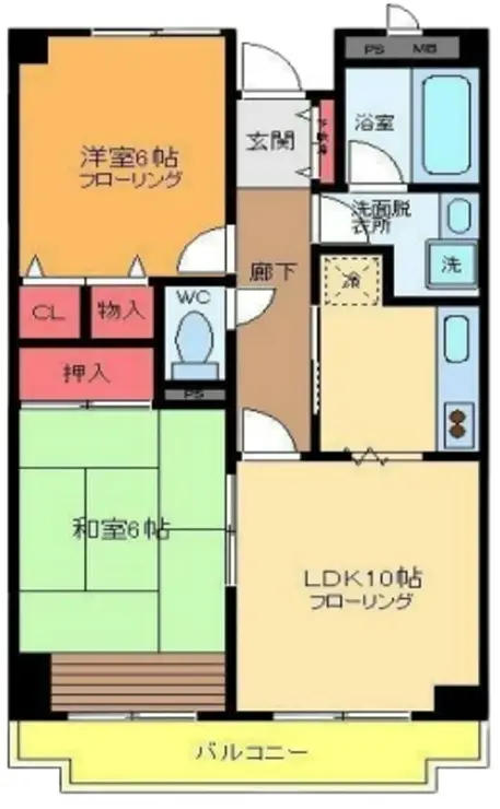 リバーパーク四つ木 5階階 間取り