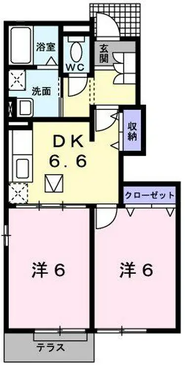 ウエスト フォンティーヌ 1階階 間取り