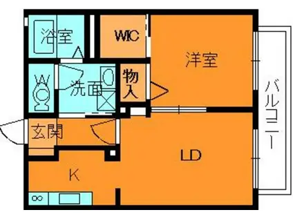 エトワール旭ヶ丘(1LDK/1階)の間取り写真