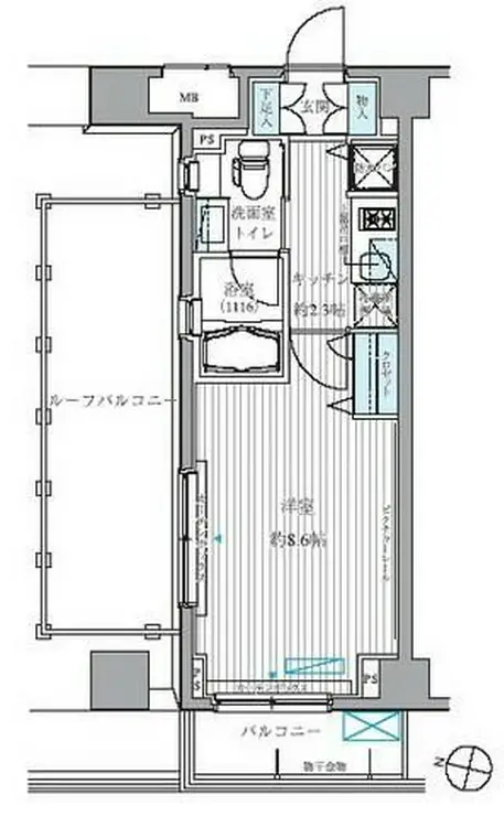 メゾンカルム西新宿 5階階 間取り