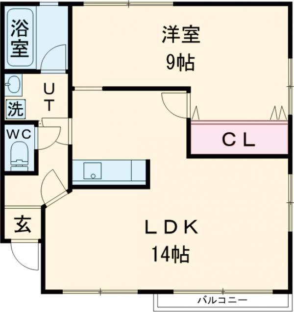 ミリオンパレス深堀(1LDK/1階)の間取り写真