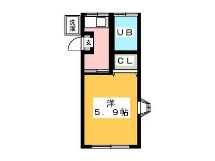 メゾン有田(1K/1階)の間取り写真
