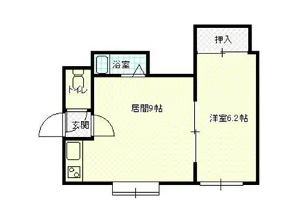 第6ベルハイム(1DK/2階)の間取り写真