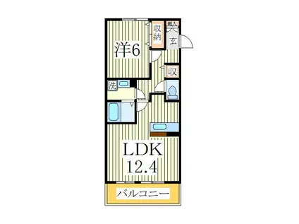 FOREST WIND(1LDK/1階)の間取り写真