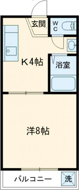 コーポ田中 A棟(1K/2階)の間取り写真