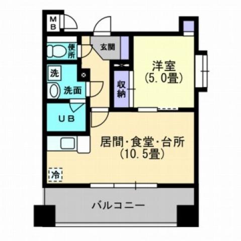 松山ウエスティン(1LDK/7階)の間取り写真