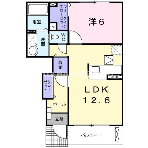 フォレスト ガーデン(1LDK/1階)の間取り写真