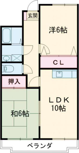 アイックス今泉(2LDK/1階)の間取り写真